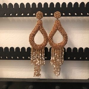 Rose gold beaded earrings